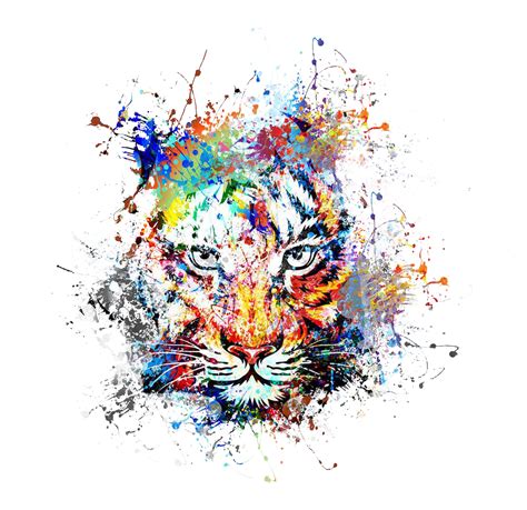 Tiger Art Abstract Painting PNG Free Photo Transparent HQ PNG Download ...