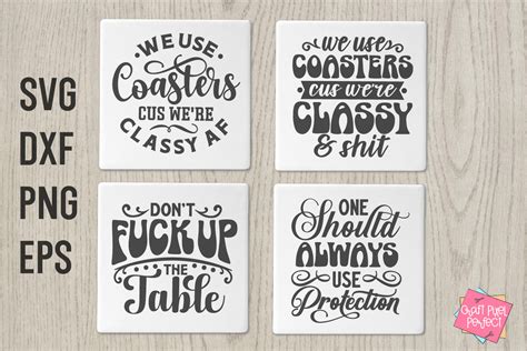 Naughty Coasters Quotes SVG Bundle, Funny Coaster Sayings, Coaster SVG ...