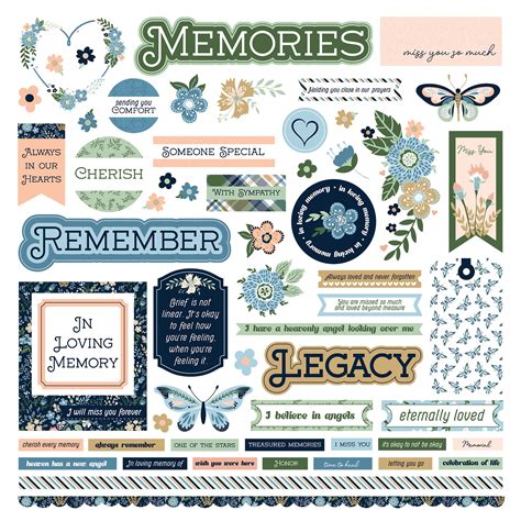 In Loving Memory Stickers 12X12-Elements - 709388343838