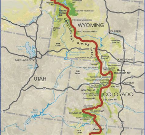 CONTINENTAL DIVIDE TRAIL COLORADO - Map - Travel - Holiday - Vacations