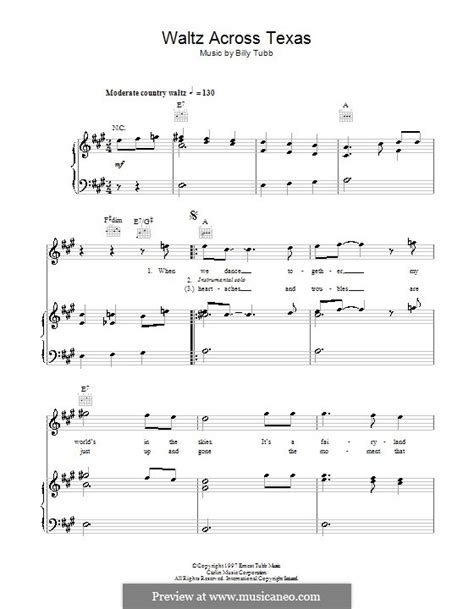 Waltz Across Texas by B. Tubb - sheet music on MusicaNeo