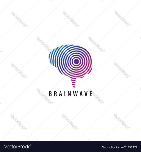 Brainwave logo design template colorful brain Vector Image