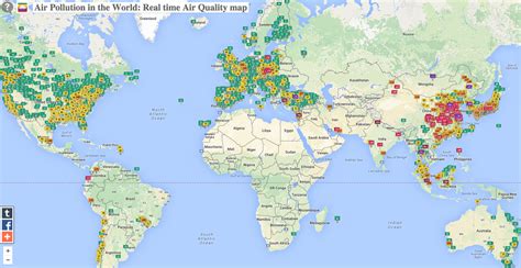 Live map shows the air-pollution level in 100s of cities around the ...