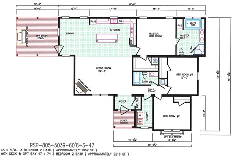 3 Bedroom Floor Plan: F-5039 - Hawks Homes | Manufactured & Modular ...