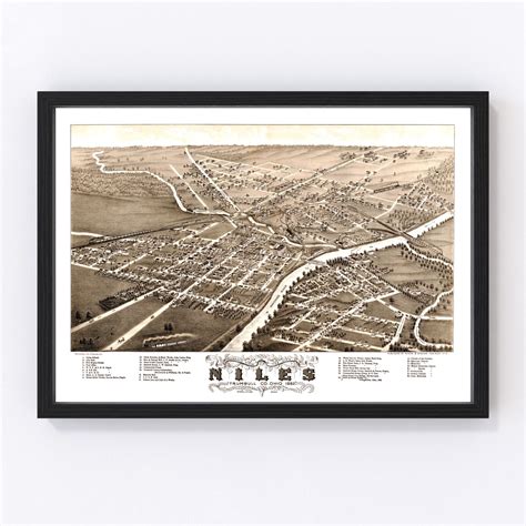 Vintage Map of Niles, Ohio 1882 by Ted's Vintage Art