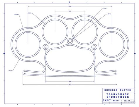 Actual Size Printable Brass Knuckle Template - Printable Calendars AT A ...