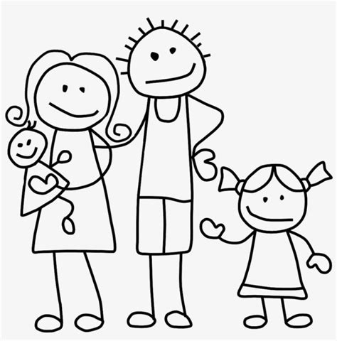 Download Family Clip Art Black And White - Stick Figure Family Png PNG ...