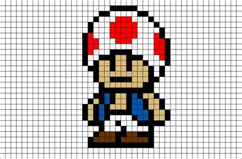 Toad Mario Pixel Art | Pixel art, Pixel art design, Lego art