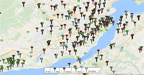 Vincent Dumouchel: Interactive Canadian Cellular Towers Map