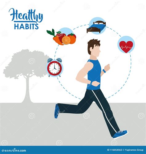 Healthy Habits Design Royalty-Free Illustration | CartoonDealer.com ...