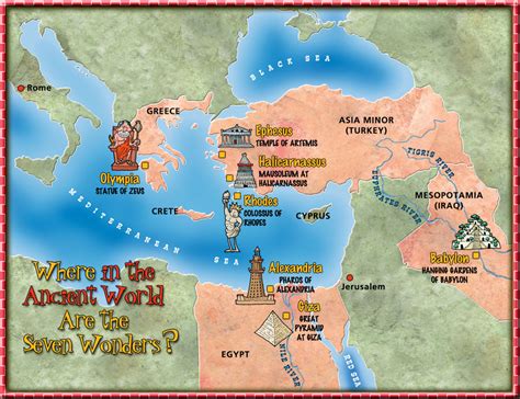 The Seven Wonders of the Ancient World map | Dogfoose.com (Michael Kline)