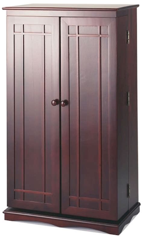 Solid Hardwood Mission Style CD/DVD/Blu-ray Storage Cabinet Cherry