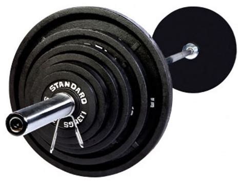 500 lb Olympic Black Plate Weight Set w/ 7 ft Bar