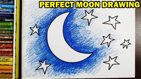 How to draw a perfect moon & stars step by step | Draw Smart - YouTube