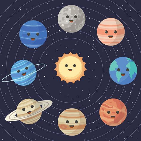 Cartoon Solar System Planets Solar System Planets Solar System Art ...