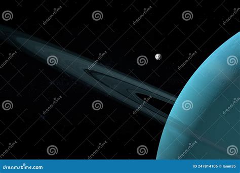 Puck, Uranian Moon, Orbiting Around Uranus Planet in the Outer Space ...