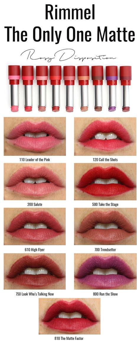 Rimmel The Only One Matte Lipsticks | Lipstick, Rimmel lipstick ...