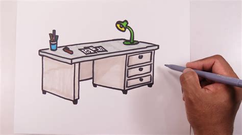 Learn how to easily draw a desk - YouTube