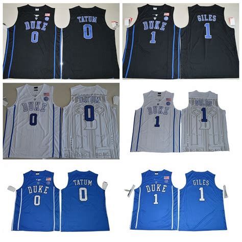 2019 2017 NCAA Duke Jersey #0 Jayson Tatum #1 Harry Giles Jersey 100% ...