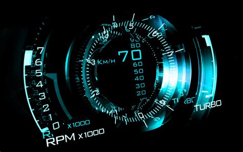 Download Blue CGI Vehicle Speedometer HD Wallpaper