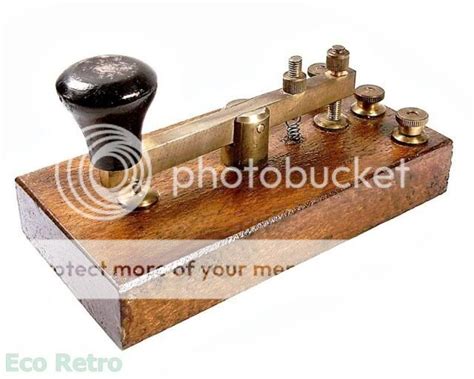 Antique Brass Morse Code Telegraph Key on Mahogany Base | eBay