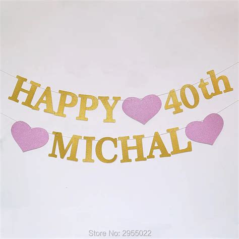 Custom Glitter Banner for 40th Birthday, Happy 40 birthday banner ...