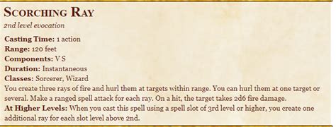 Scorching Ray 5E Spell In DnD - Dnd Spells