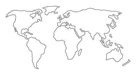 Outlined Map Of The World PNGs for Free Download