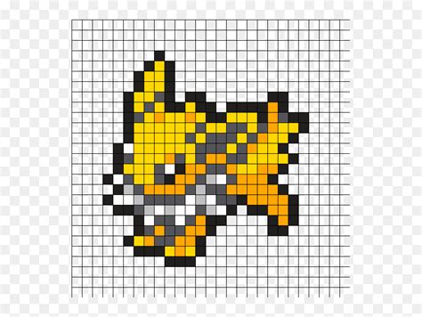 Pokemon Perler Pattern Jolteon , Png Download - Jolteon Pixel Art Grid ...