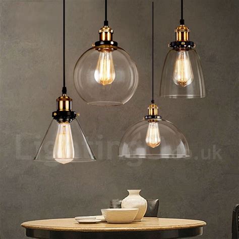 Retro / Vintage Living Room Bedroom Pendant Light with Glass Shade for ...