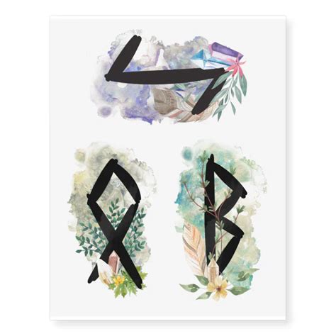 Norse Runes Berkana Eihwaz Othala Pagan Temporary Tattoos | Zazzle