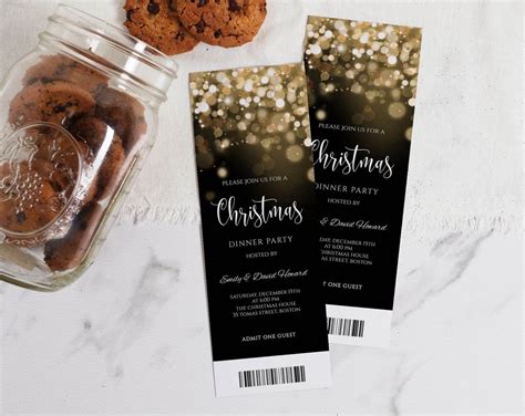 Christmas Ticket Party Template, Christmas Ticket Invitation, Christmas ...