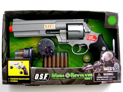 NATO ® 12" Toy Pistol gun Speed Load bullets Revolver sound Battery ...