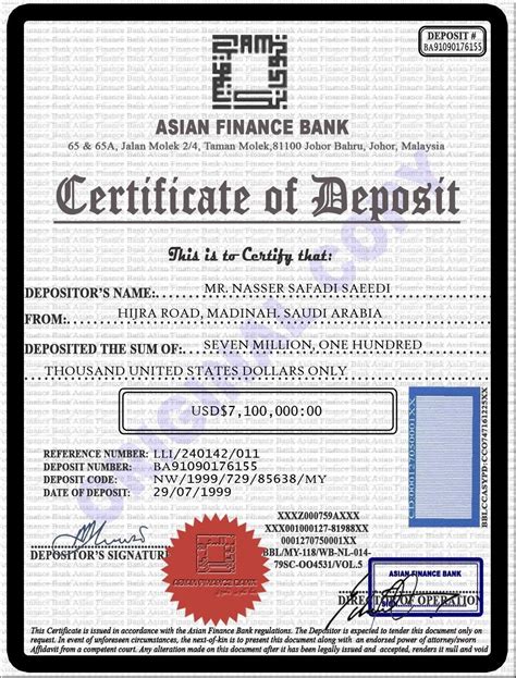 Free Certificate Of Deposit Template | Templates printable free ...