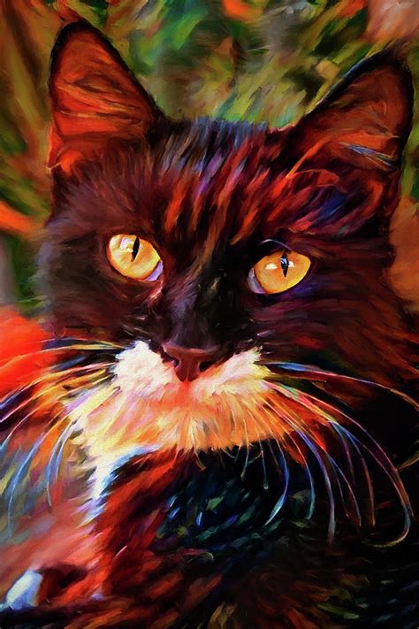 Tuxedo Cat Art Digital Art by Peggyollins - Pixels