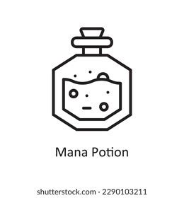 Mana Potion Vector Outline Icon Design Stock Vector (Royalty Free ...