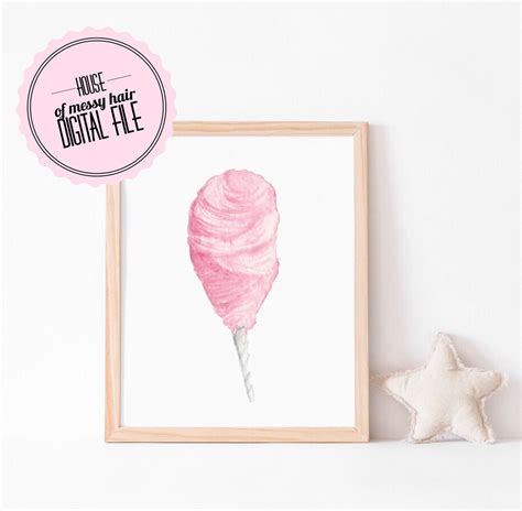 Circus Theme Nursery Sweet Shop Print Pink Cotton Candy Watercolor ...