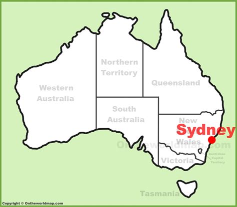 Sydney location on the Australia Map