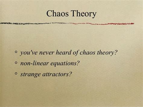 Chaos Theory