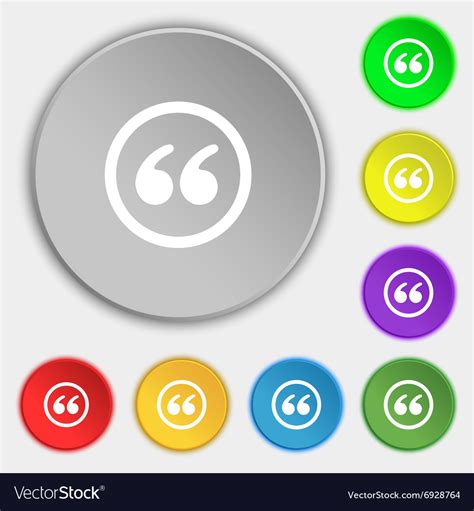 Double quotes icon sign symbol on eight flat Vector Image