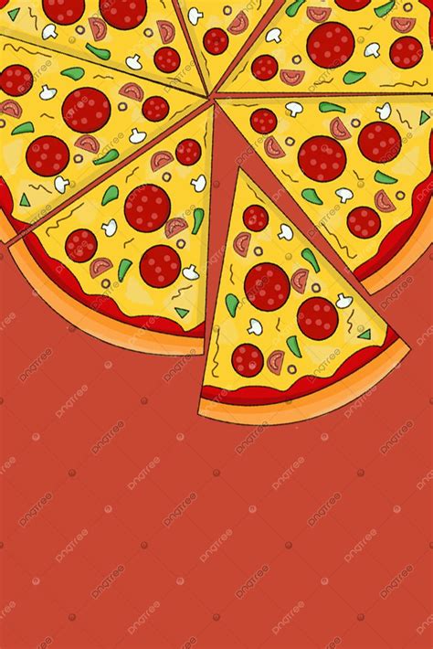 Cartoon Hand Painted Sliced Pizza Pizza Gourmet Western Food Poster ...