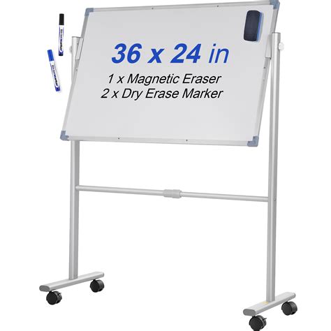 VEVOR Mobile Dry Erase Board Magnetic Whiteboard w/ Stand 60 x 90cm ...