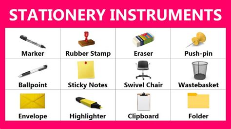 List of Stationery Items In English with Images | Office Supplies ...