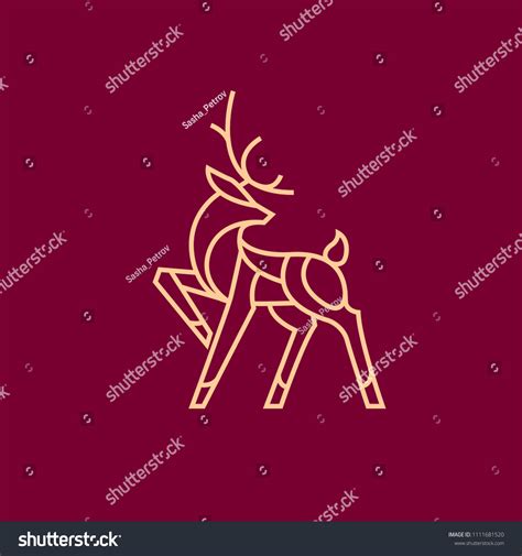 Logo Deer On Red Background Stock Vector (Royalty Free) 1111681520 ...