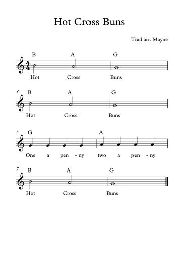 Easy Hot Cross Buns for Recorder | Teaching Resources