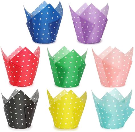 Greaseproof Paper Muffin Tulip Polka Dot Cupcake Liners