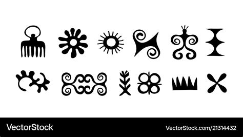 African symbols trybal icons hieroglyph ancient Vector Image