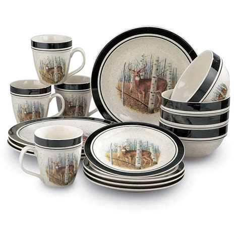 16 - Pc. Stoneware Dinnerware Set - 92524, Dinnerware & Flatware at ...