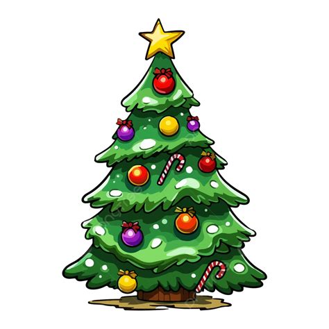 Vector Christmas Tree Cartoon, Christmas Clipart, Tree Clipart, Cartoon ...