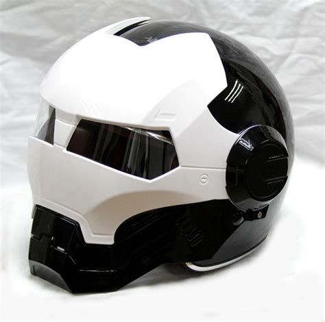 Black White MASEI IRONMAN Iron Man Motorcycle Helmet | Motorcycle ...